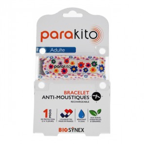 Parakito Adulte bracelet anti-moustiques rechargeable Fun Fleurs