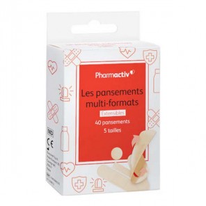 Pharmactiv Les pansements multi-formats 40 pansements 5 tailles