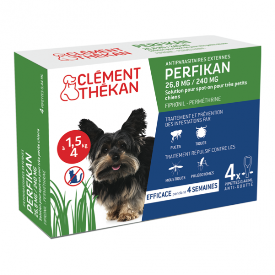 Clément Thékan Perfikan 26,8mg/240mg spot-on très petits chiens