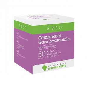 Marque Verte Abso Compresses Gaze hydrophile 10x10cm boîte de 2x10