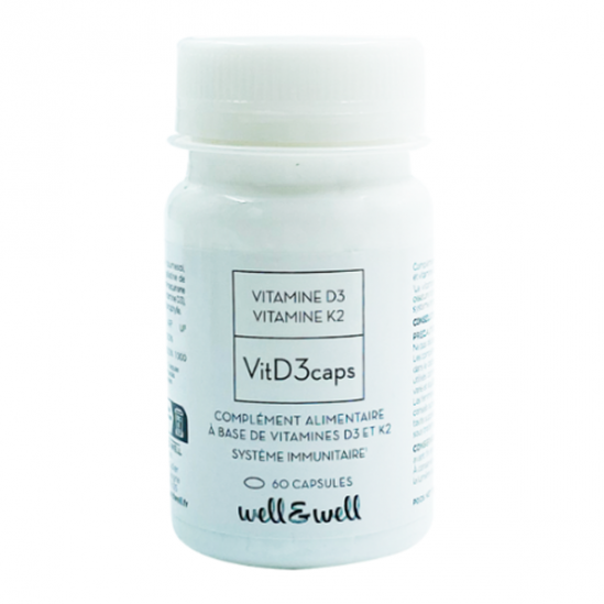 Well & Well Vitamines D3 + K2 - VitD3K2 - 60 capsules