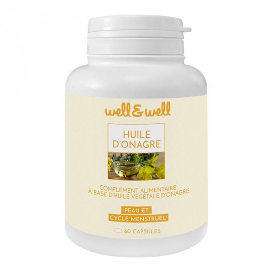 Well & Well huile d'Onagre huile végétale 60 capsules