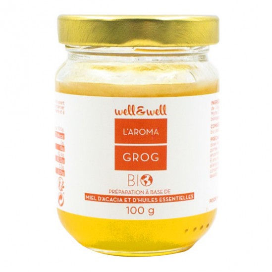 Well & Well Grog bio miel d’Acacia et huiles essentielles 100gr