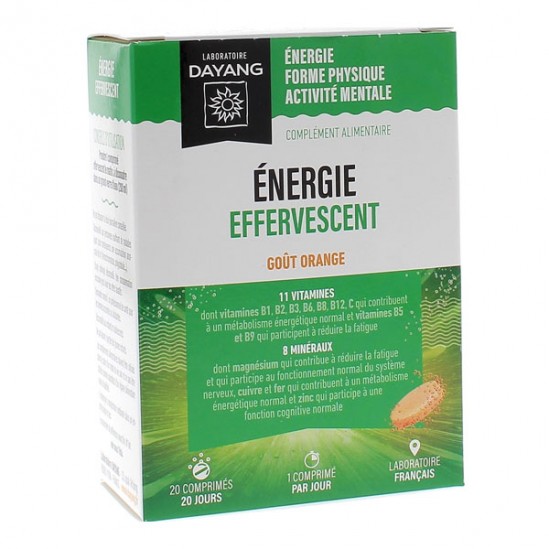 Dayang Énergie effervescent goût orange 20 comprimés