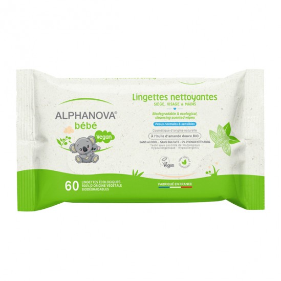 Alphanova Bébé bio lingette biodégradable épaisse pack 72