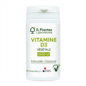 D.Plantes Vitamine D3 végétale 2000 UI 60 comprimés