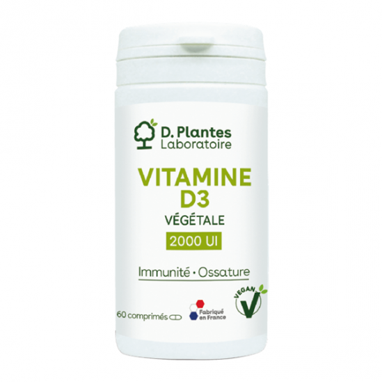 D.Plantes Vitamine D3 végétale 2000 UI 60 comprimés