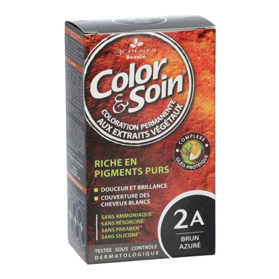 Les 3 Chênes Color & Soin coloration permanente 2A brun azuré