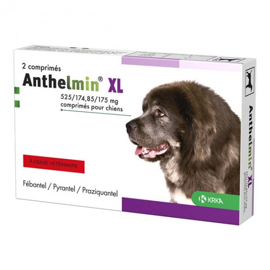 Krka Anthelmin XL vermifuge chien 2 comprimés pelliculés