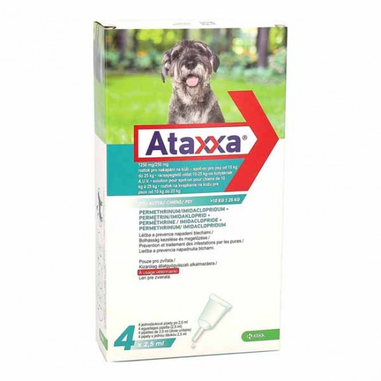 Krka Ataxxa anti-puces pour chien de 10à 25kg 3 pipettes