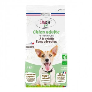 Canichef croquettes sans céréales bio pour chien petite race 2kg