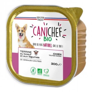 Canichef terrine sans céréales pour chien au boeuf et légumes 300gr