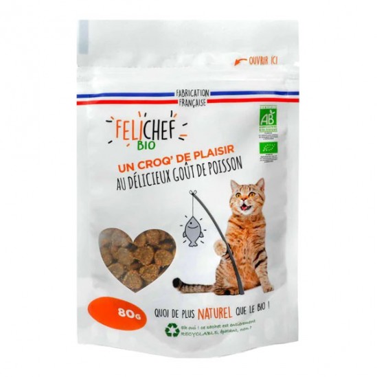 Felichef friandises goût poisson bio pour chat 80gr