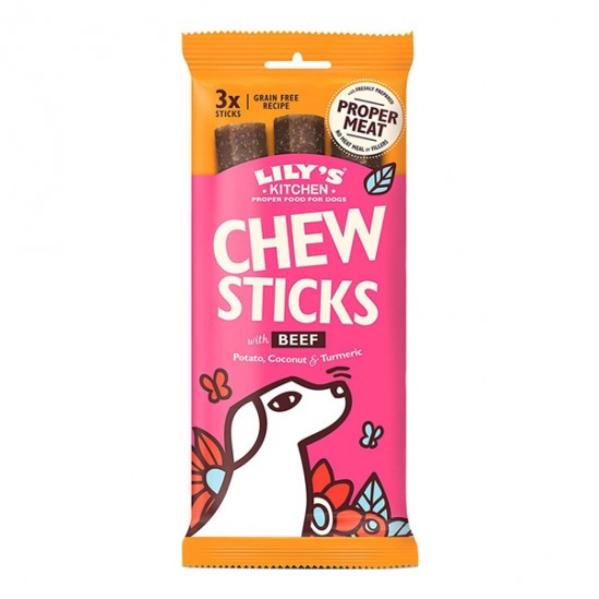 Lily's Kitchen Chew Sticks friandises au bœuf 3 x 120gr