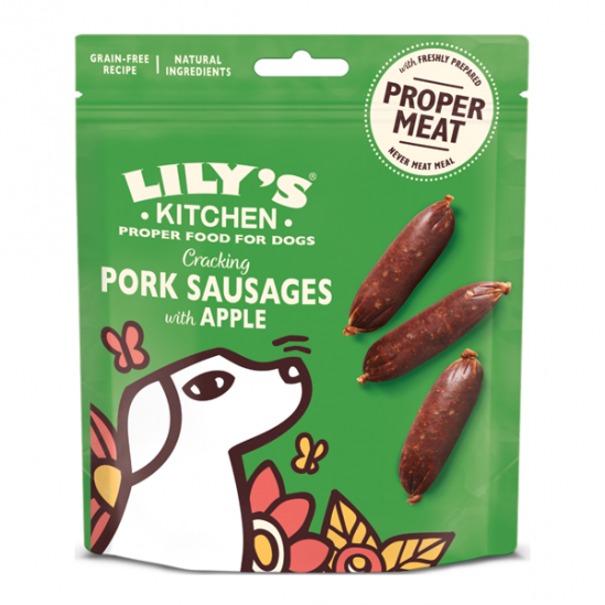 Lily's Kitchen Cracking Pork Sausages aux pommes pour chiens 70gr