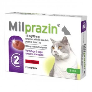 Krka Milprazin vermifuge chats au moins 2kg - 2 comprimés
