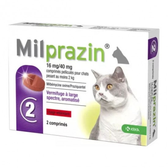Krka Milprazin vermifuge chats au moins 2kg - 2 comprimés