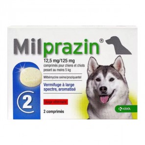 Krka Milprazin vermifuge chiens +5kg - 2 comprimés