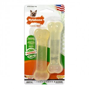 Nylabone os dentaire modéré os de poulet bœuf XS lot de 2