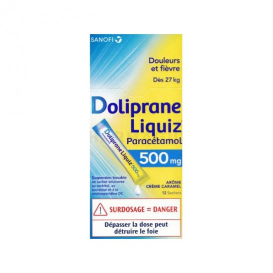Doliprane Liquiz paracetamol 500mg 12 sachets