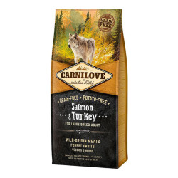 Carnilove chiens adultes grandes races croquettes saumon & dinde 12kg