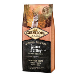 Carnilove chien grande race croquettes saumon et dinde 12kg