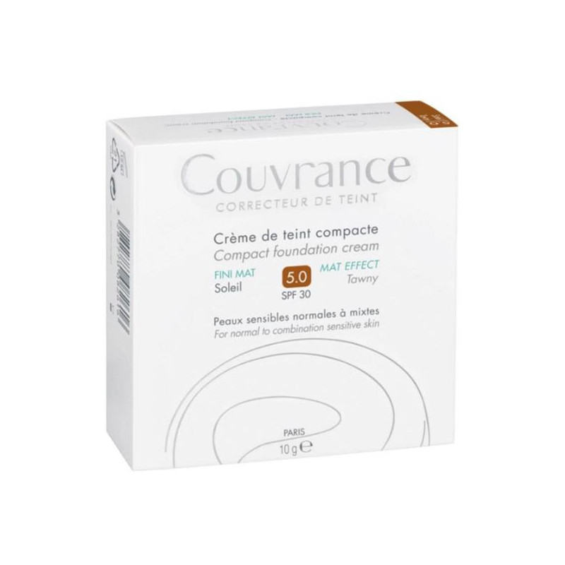 Avène Couvrance Crème de teint compacte fini mat soleil 5.0 SPF30 - 10gr