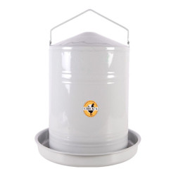 Ukal Abreuvoir en métal gris poule 20L