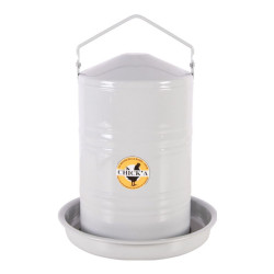 Ukal abreuvoir en métal gris poule 5L