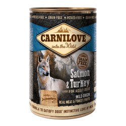 Carnilove chien adulte terrine saumon et dinde sans céréales 400gr