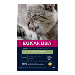 Eukanuba controle boules de poils chat adulte croquettes poulet 10kg