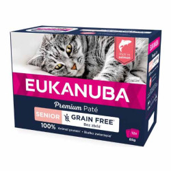 Eukanuba Grain Free au saumon pour chat senior 12 x 85gr