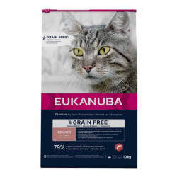 Eukanuba Grain Free croquettes sans céréales chat senior + 7 ans 10kg