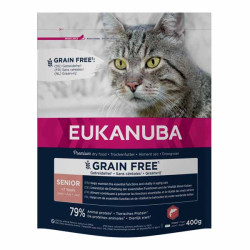 Eukanuba Grain Free croquettes sans céréales chat senior + 7 ans 400gr