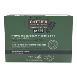 Cattier nettoyant exfoliant visage 2 en 1 bio 85gr