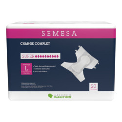 Marque Verte Semesa Super change complet adulte taille L 20 pièces