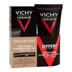 Vichy Homme structure force crème soin jour 50ml et gel douche 200ml