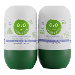 Poupina déodorant peaux sensibles à la noix de coco lot de 2 x 50ml