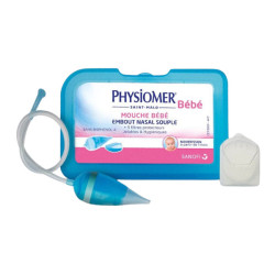Physiomer mouche bébé avec embout nasal souple et 5 filtres
