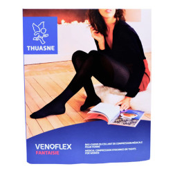 Thuasne Venoflex Fantaisie Ogee C2 bas-cuisse noir taille 2 normal