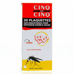 Cinq sur Cinq 30 Plaquettes Anti-Moustiques