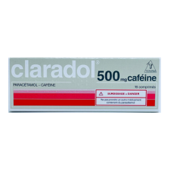 Claradol cafeine 500mg/50mg 16 comprimés