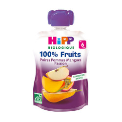 HIPP Compote Poires Pommes Mangues Passion 100% BIO 90g
