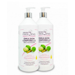Freesens Emulsion Corporelle Ultra-Nourrissante Huile Seche de Macadamia 2 x 500ml