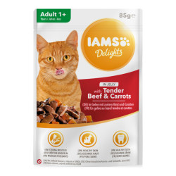 Iams Delights chat adulte gelées bœuf et carottes 85gr