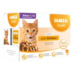 Iams Delights chaton gelées poulet 12 x 85gr