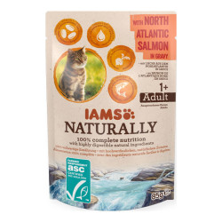 Iams Naturally chat adulte bouchée saumon 85gr