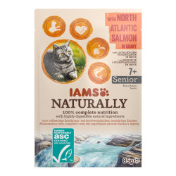 Iams Naturally chat sénior bouchée saumon 85gr