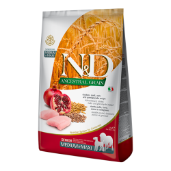Farmina N&D Ancestral Grain chien senior medium&maxi croquettes poulet et grenade 2,5kg