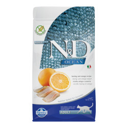 Farmina N&D Ocean chats adultes croquettes hareng et orange 1,5kg